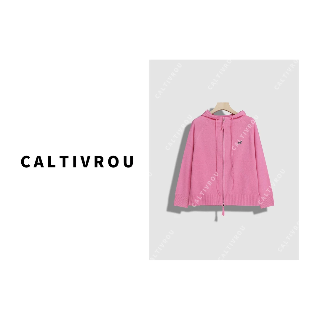 【菲儿】简约连帽百搭显瘦针织衫-Y19204