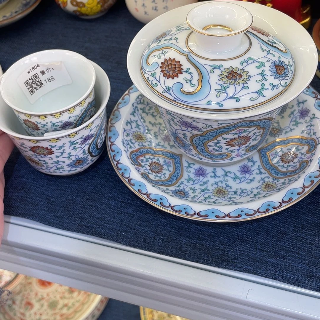 陶景德陶瓷盖碗茶具