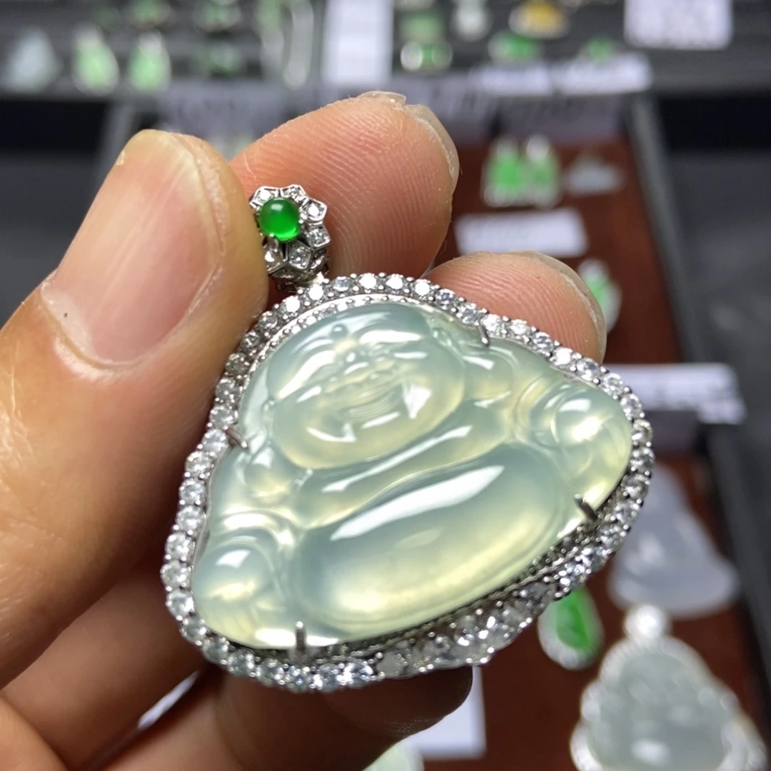 翡翠银S925镶嵌颈饰