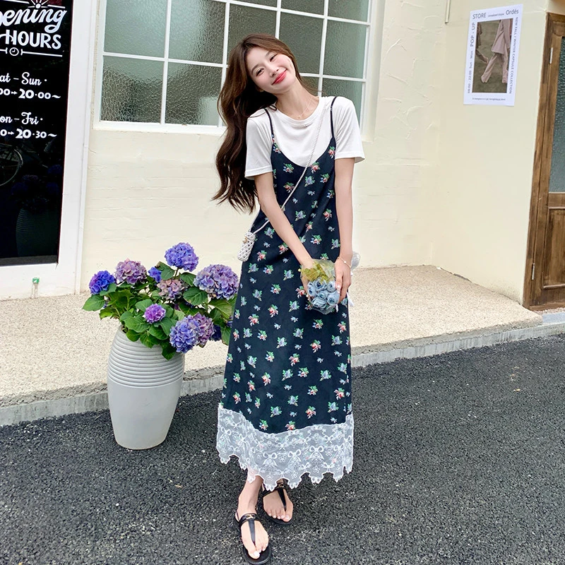碎花吊带套装裙女2025年夏季新款今年流行时尚烂漫减龄显瘦两件套