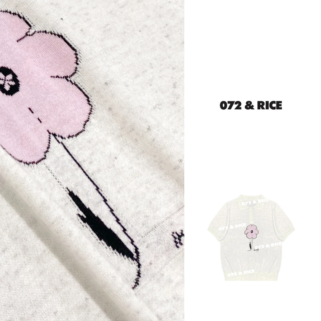 072 & RICE【花花Polo】亚麻+绵羊毛 夏季针织衫 A-32BBS08 FF11