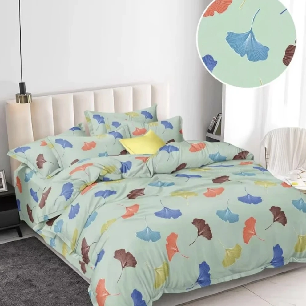 精梳棉斜纹枕套一对48×74「银杏叶」