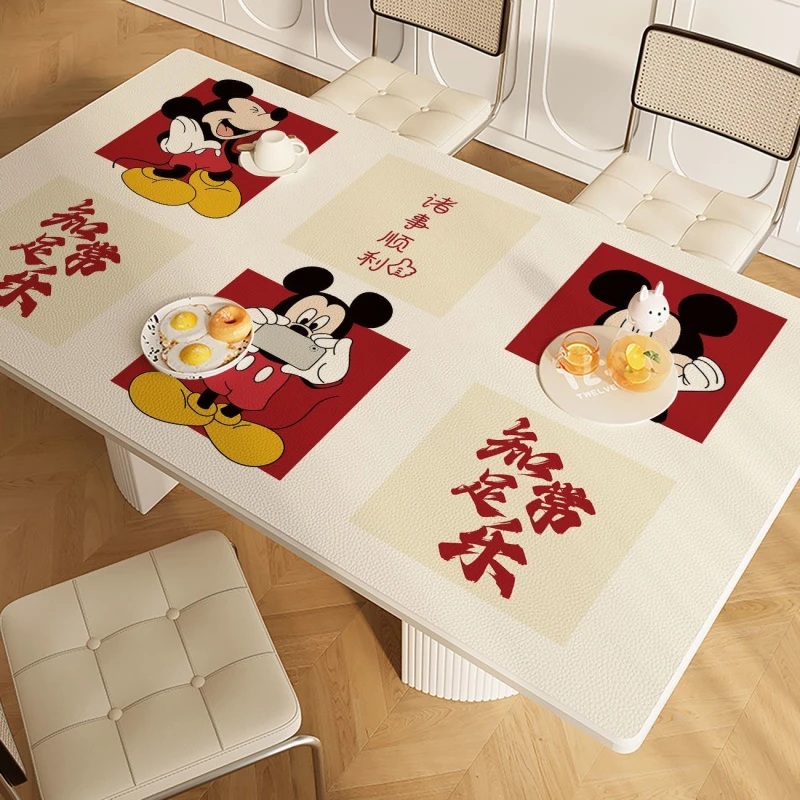 米奇餐桌垫PVC 防水防油茶几垫家用隔热免洗桌布耐脏桌面保护垫子