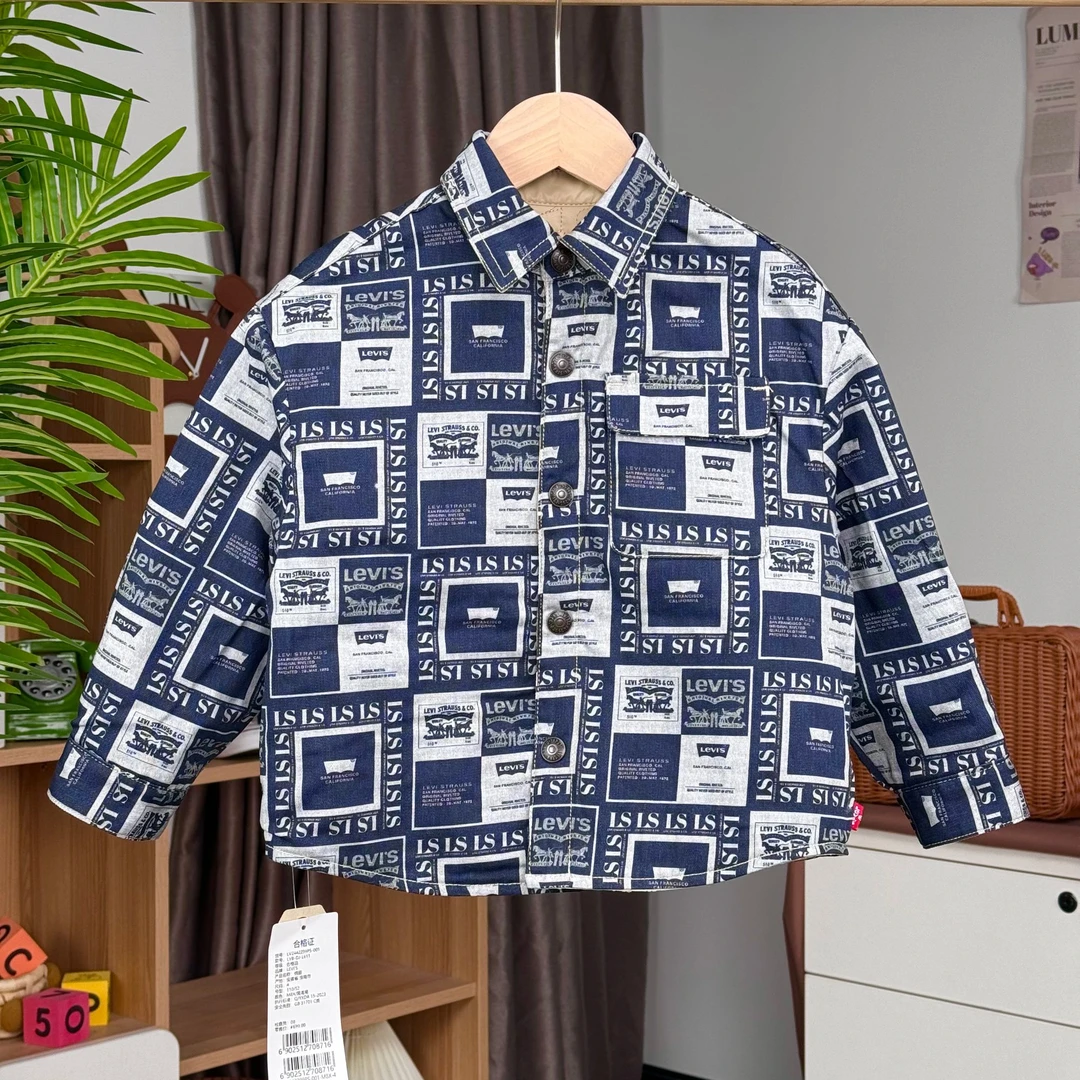 【官方旗舰】Levi's李维斯秋冬男女童装牛仔质感棉服外套L611