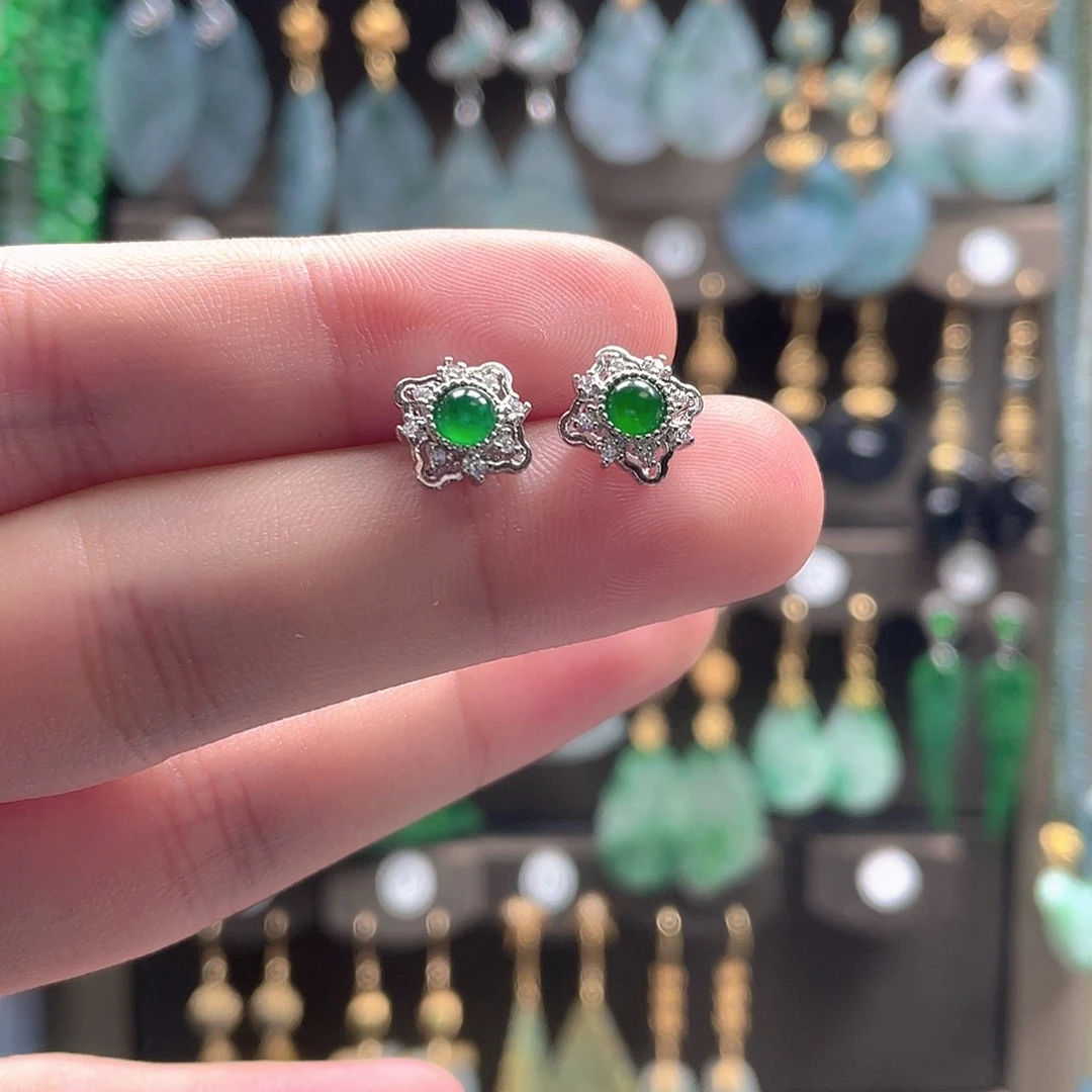 翡翠未镶嵌耳饰翡翠