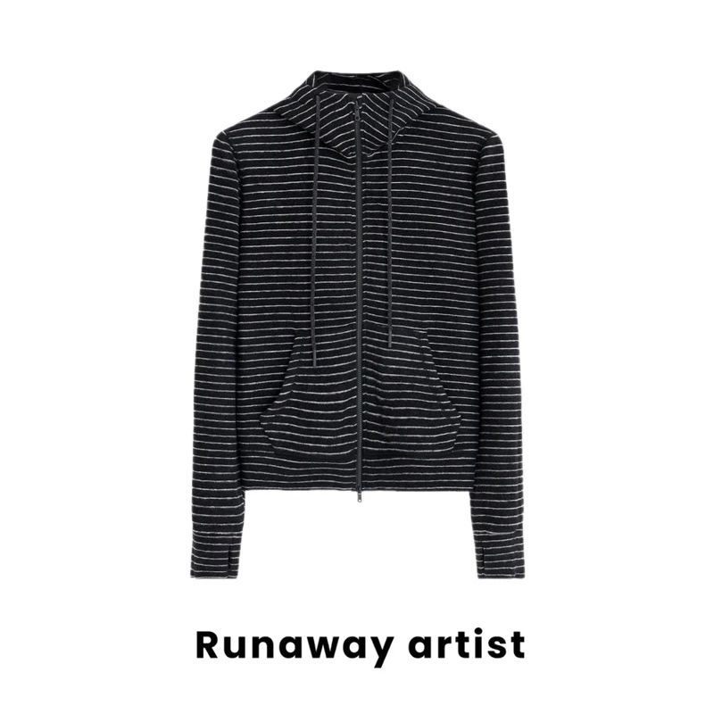Runaway artist | 六合一系列｜经典条纹连帽 外套CL-1261Z
