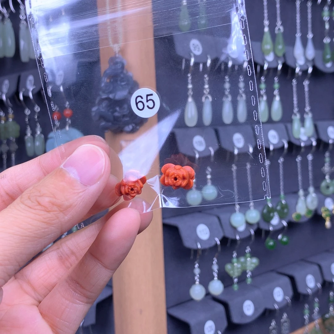 南红玛瑙耳饰银S925镶嵌平****m