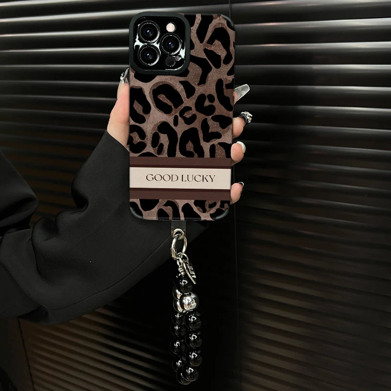 适用【苹果14promax】2025新款ins风豹纹秋冬皮质网红创意手机壳女