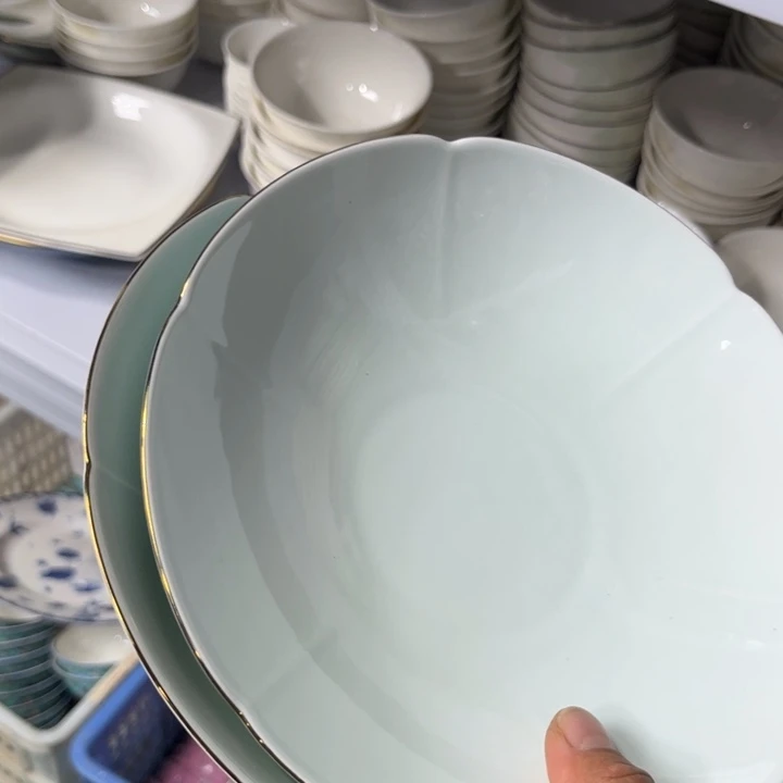 骨瓷深盘二个微瑕