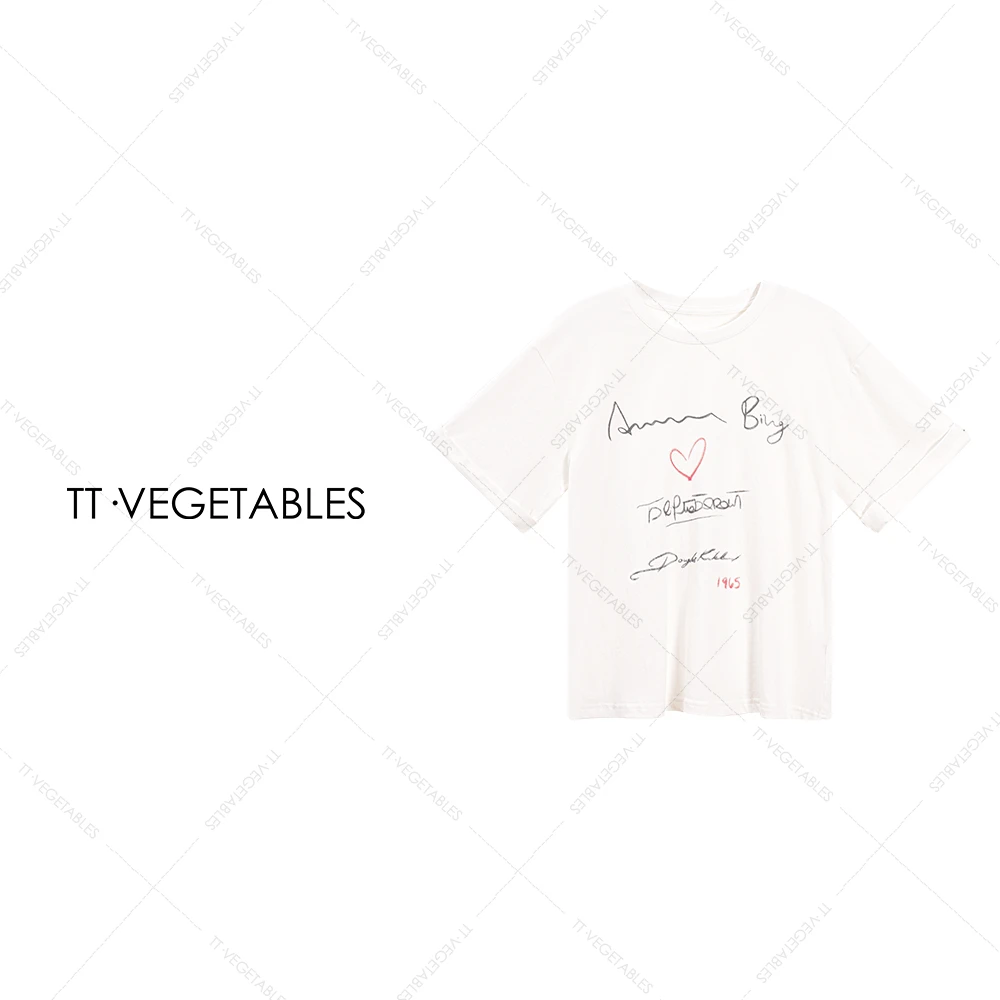 TT・VEGETABLES【序白】松月 小众亲肤舒适简约设计圆领T恤511563