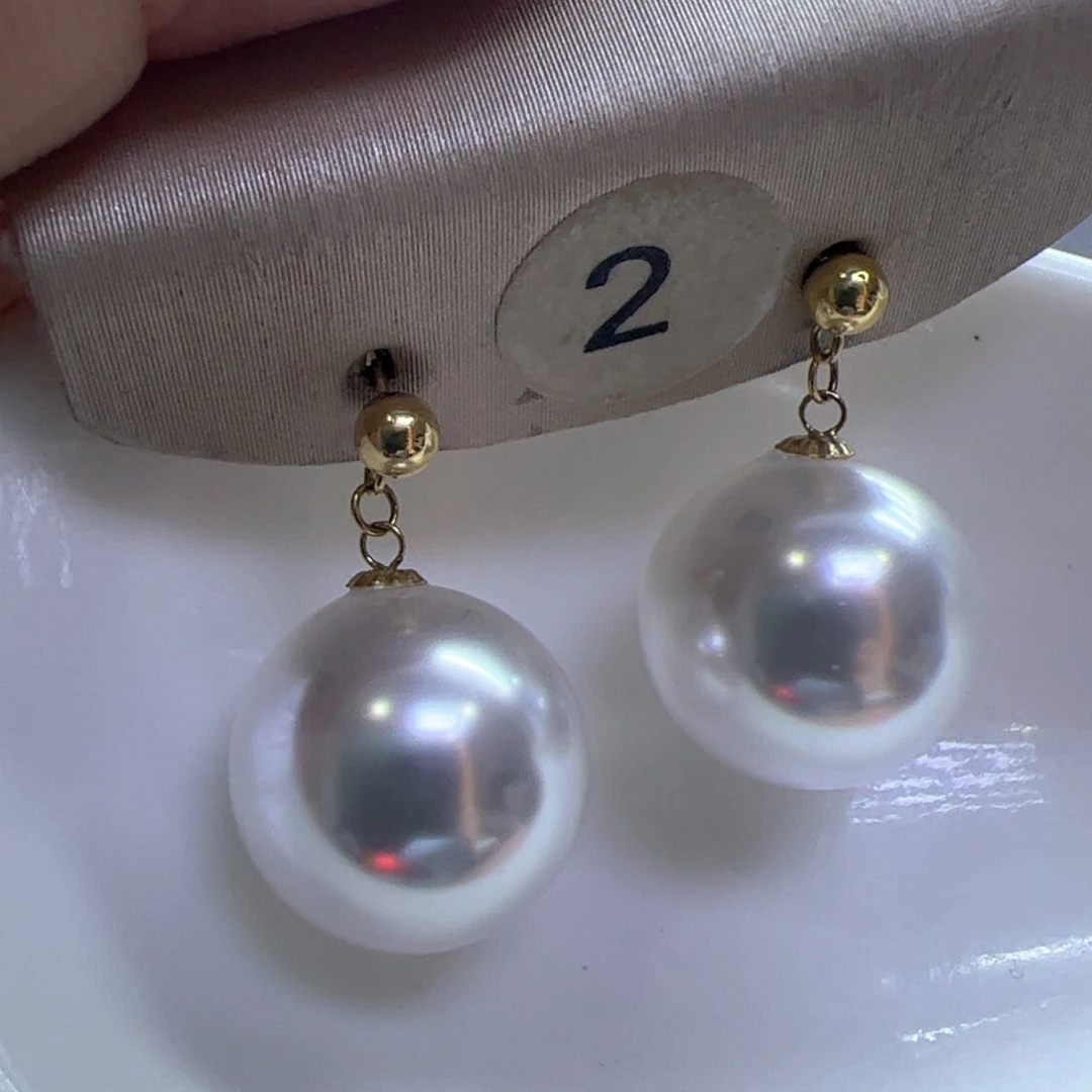 淡水珍珠耳饰18K金镶嵌
