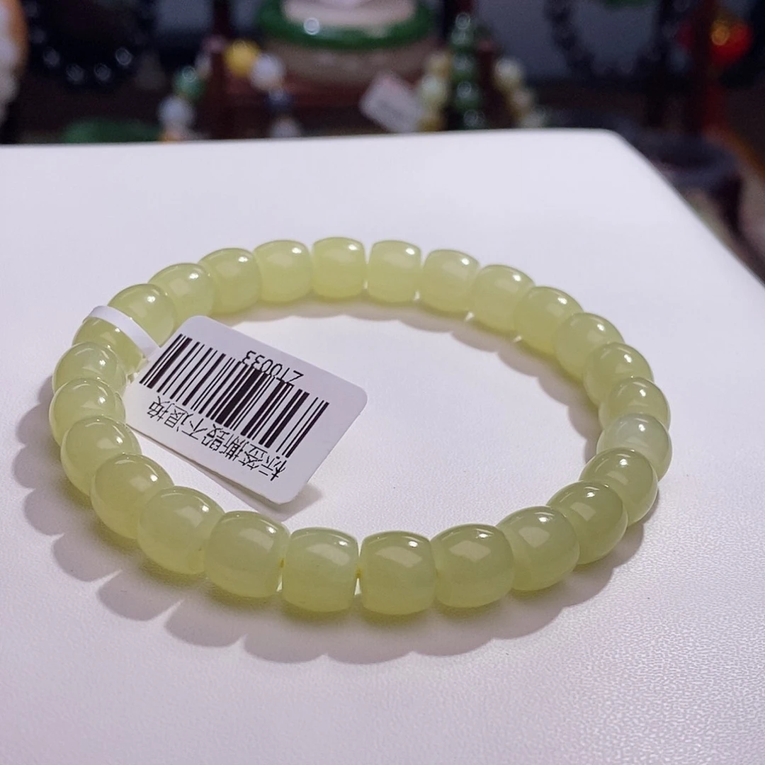 和田玉精品新疆若羌黄口老矿料直切老型珠手串8未镶嵌