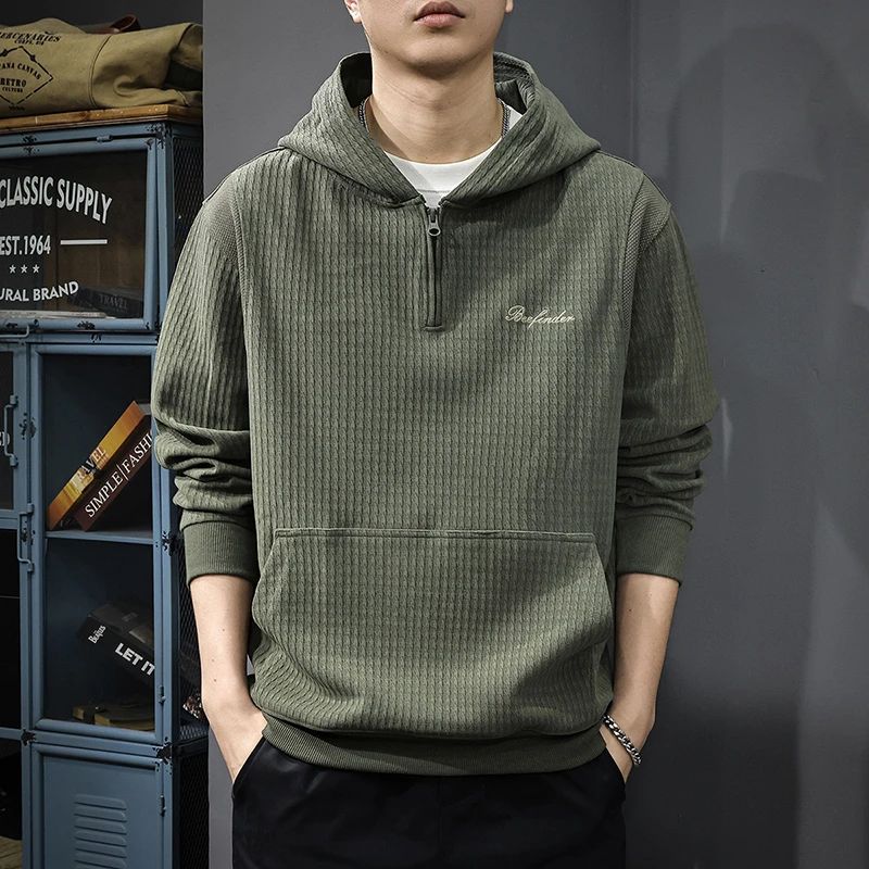 MR.MUDI/穆迪先生重磅肌理感棉绒刺绣连帽卫衣男秋冬新款加厚宽松