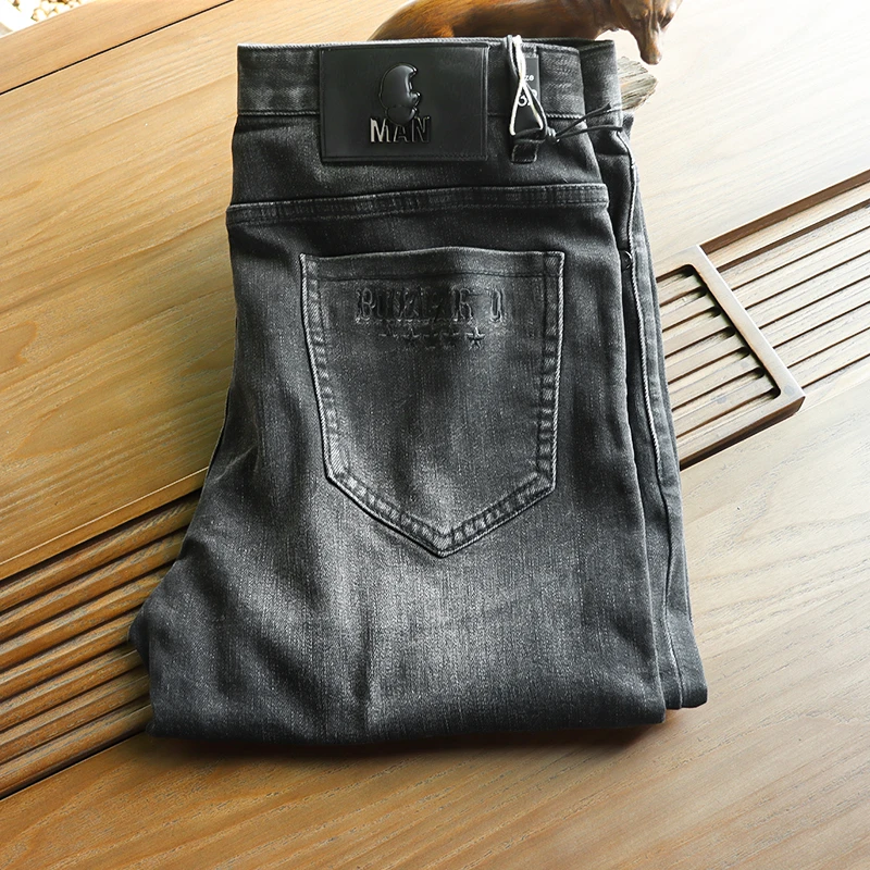 男装 秋冬季通勤 黑色牛仔裤0577