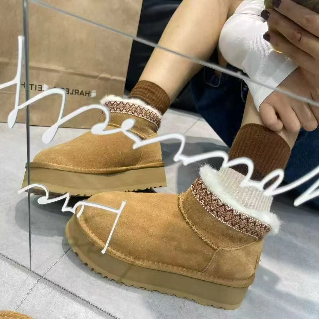 【十六号】民族风厚底雪地靴2025冬季短筒加厚超轻雪地棉鞋2016-11