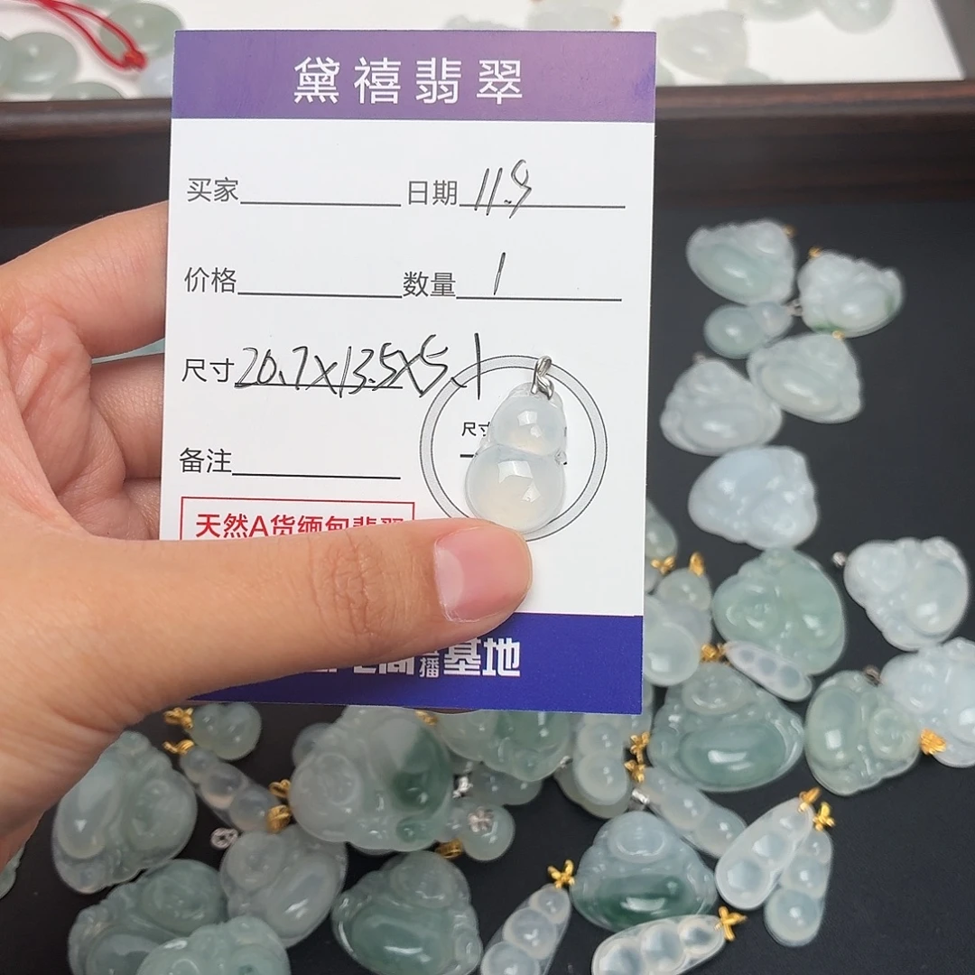 海***水翡翠18K金镶嵌颈饰