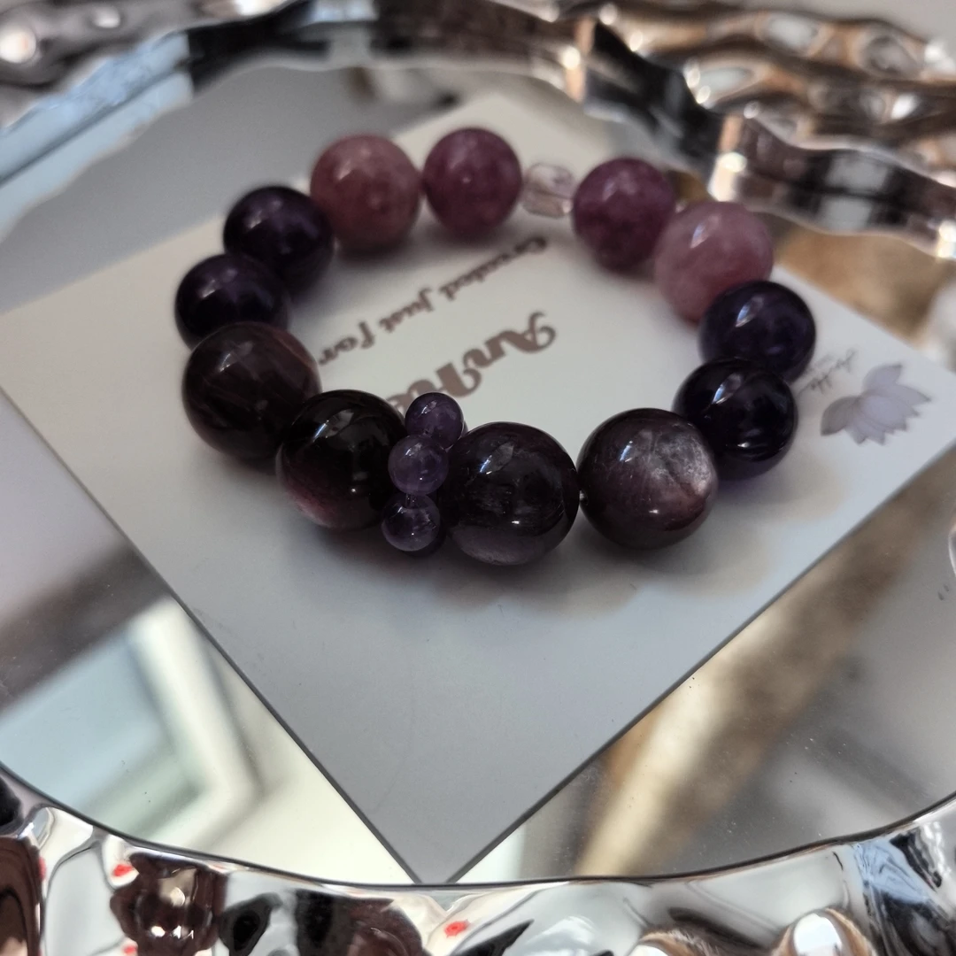 非金属仿水晶手链 高品质大颗粒天然大九紫多样设计手链