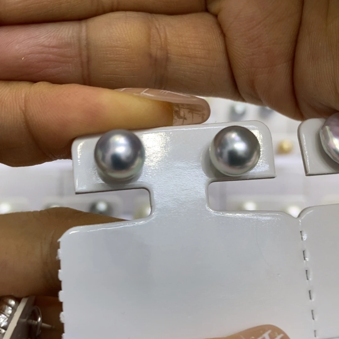 银S925镶嵌海水珍珠耳饰8