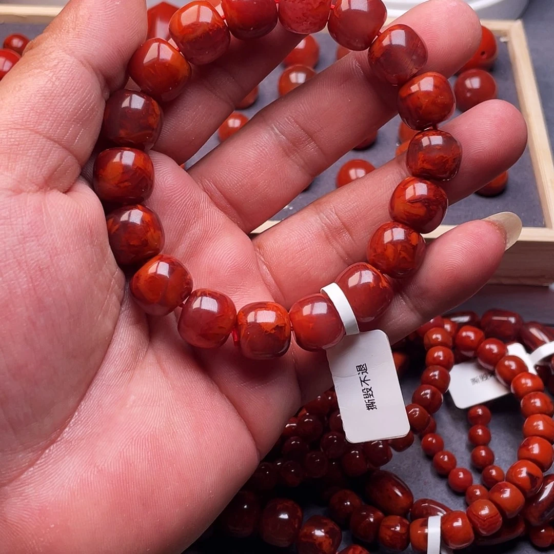南红玛瑙未镶嵌手链南红瓦西老形13 mm手串