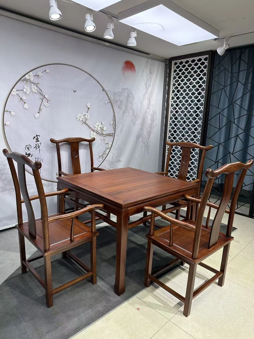 八仙桌实木正方形饭桌方桌子家用木桌新中式餐桌椅组合两用四方桌