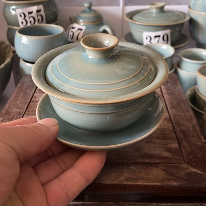 盖碗瓷原矿釉原产地汝瓷微瑕
