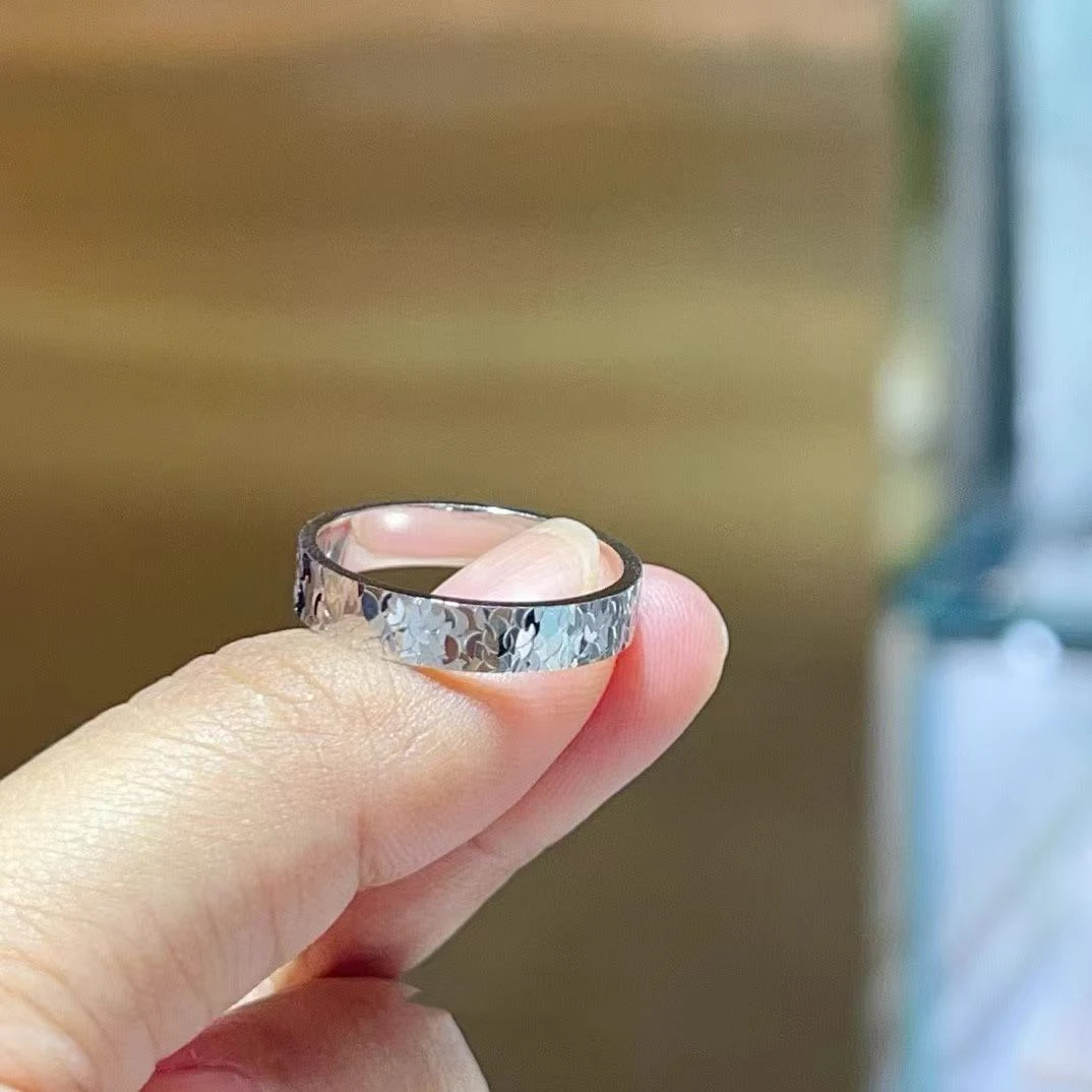 足银戒指 足银999.9碎碎冰戒指情侣对戒简约百搭款戒指