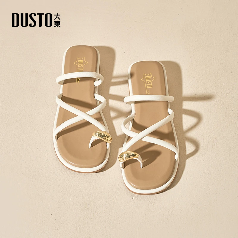 大东高跟拖鞋女2025新款夏季外穿时尚高级感法式绝美粗跟凉拖0165