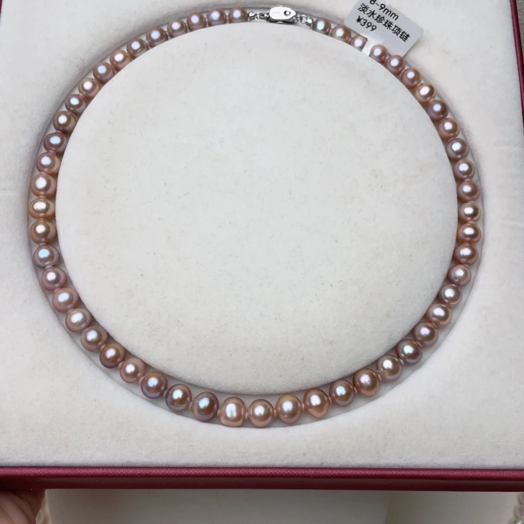 颈饰银S925镶嵌淡水珍珠8-9mm