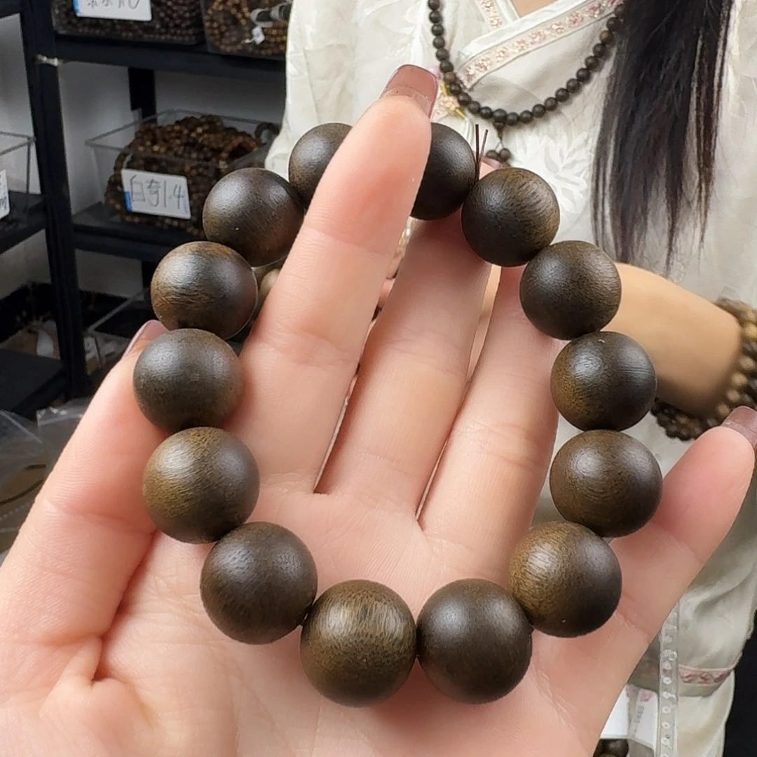 沉香香囊沉香菩萨棋圆珠单圈卡16发一沉水级