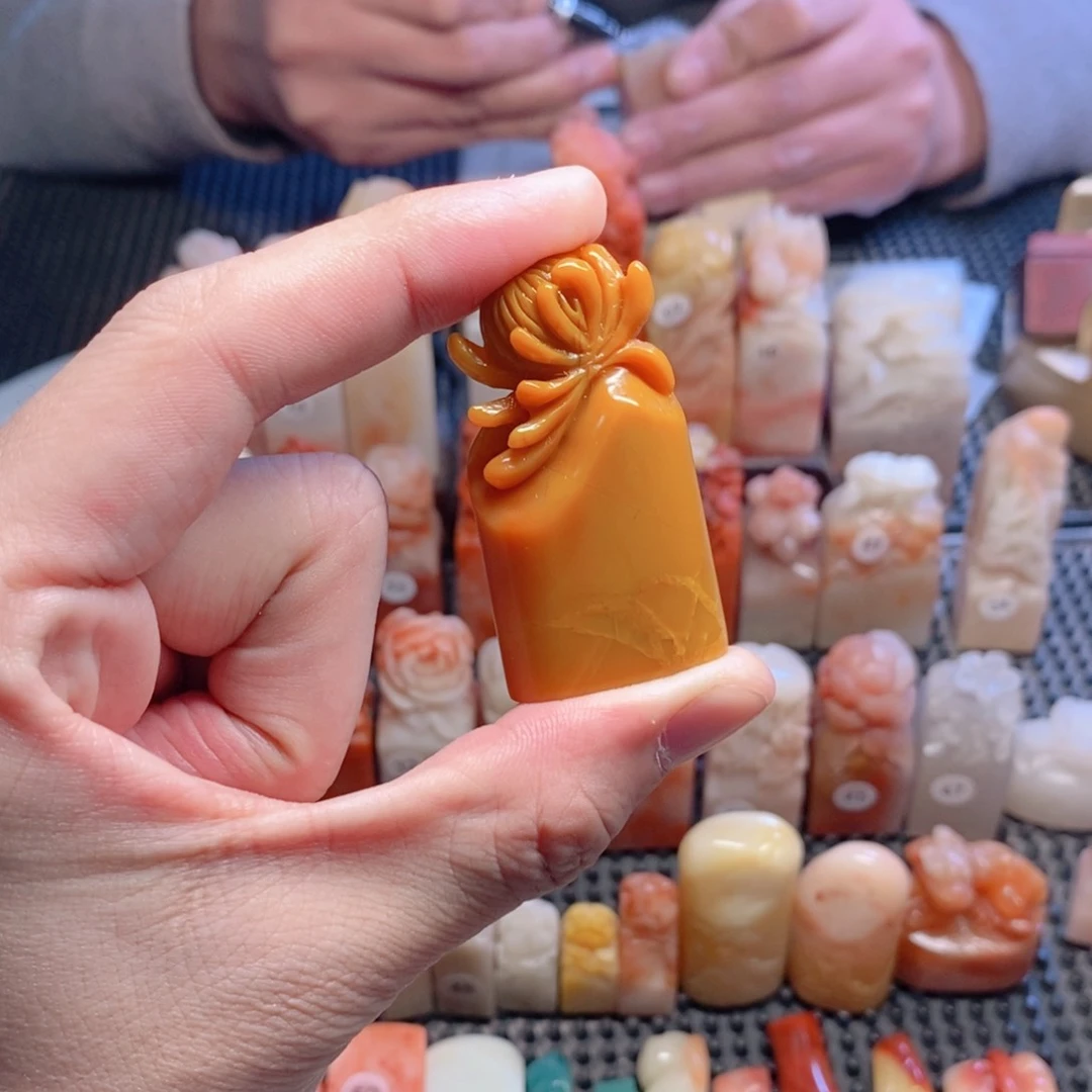 寿山石印石梦*行手工篆刻