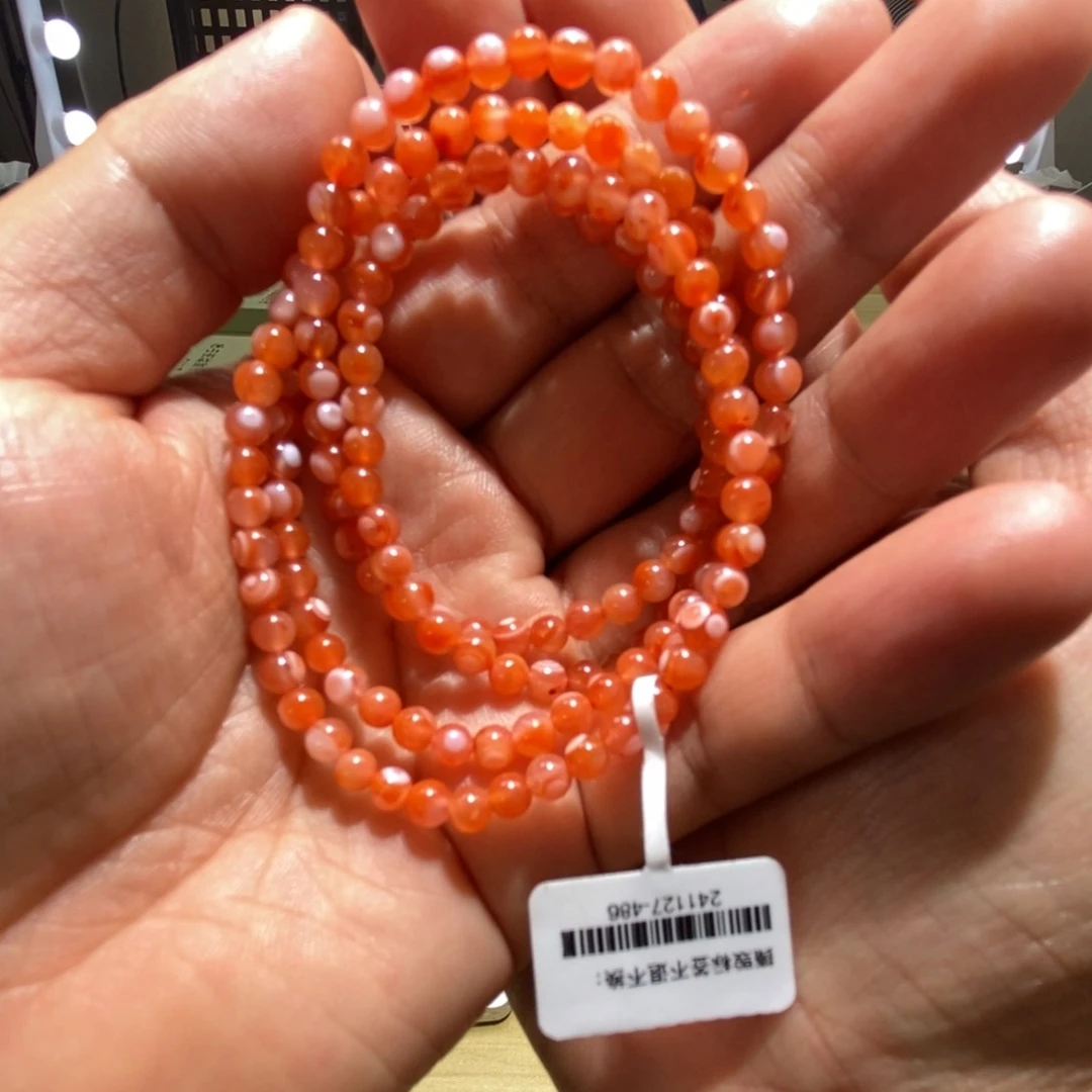 南红玛瑙多圈未镶嵌卡*特4mm天眼多圈