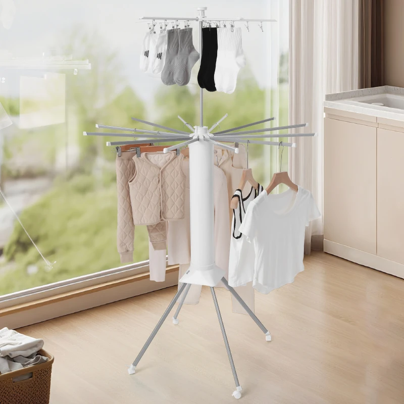 【商家补贴】多功能时尚迷你便捷式落地晾衣架全折叠免安装可移动