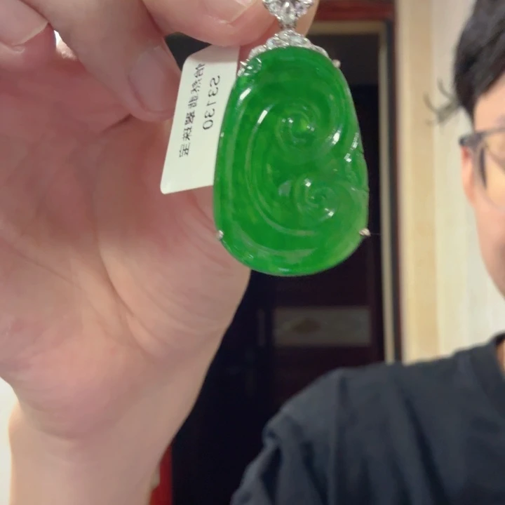 翡翠银S925镶嵌颈饰吊坠