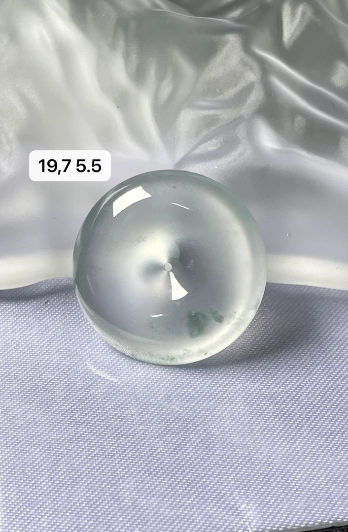 天然a货缅甸翡翠玻璃种白刚飘花平安扣吊坠