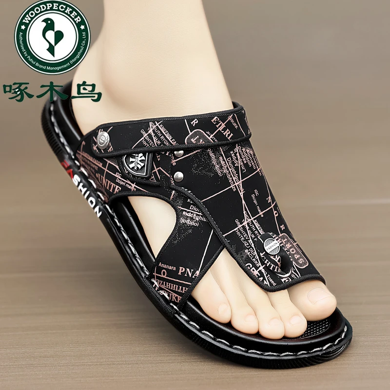 啄木鸟夏季男士凉鞋男潮外穿开车两用沙滩人字拖夹脚凉拖鞋男潮