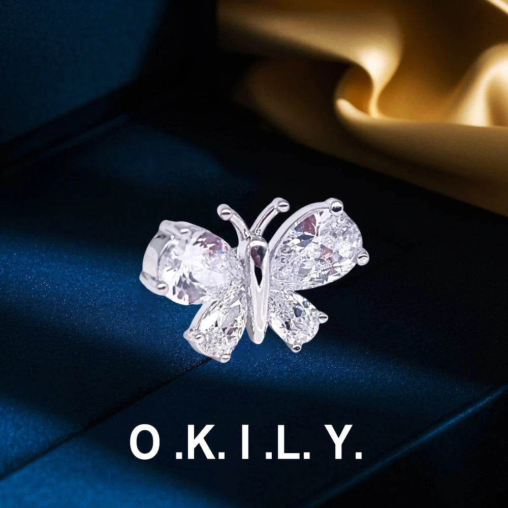 BR0278闪亮锆石小蝴蝶刺马针衣领子防走光扣领针精美胸针高档