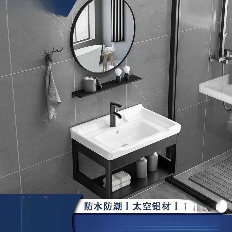 阳台小型洗手盆卫生间洗漱台池简易小户型家用挂墙式洗脸盆柜组合