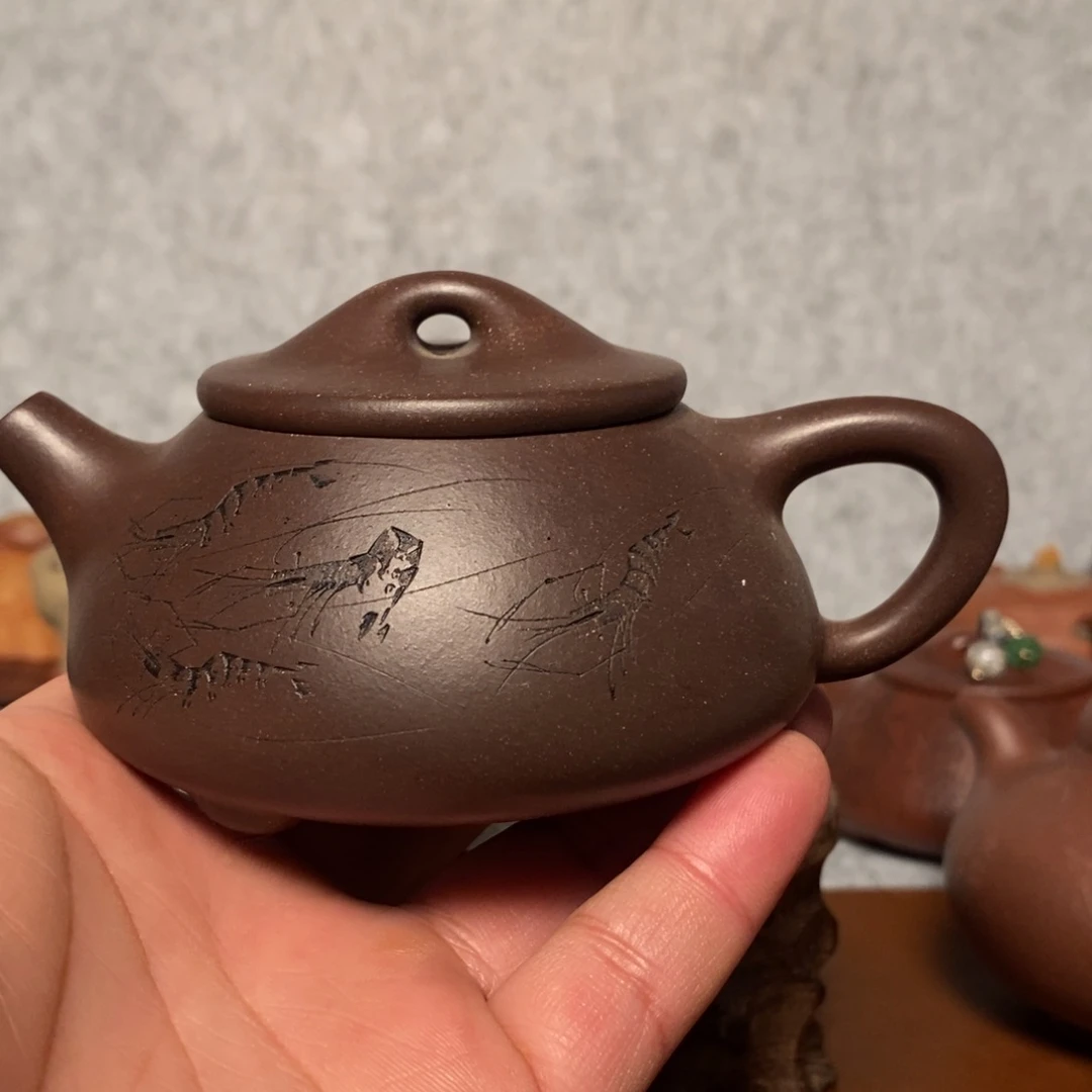 紫砂茶壶雲*精工半手石瓢壶200cc