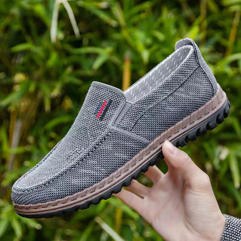 春老北京布鞋男百搭时尚爸爸鞋软底布鞋一脚蹬防滑耐磨舒适百搭