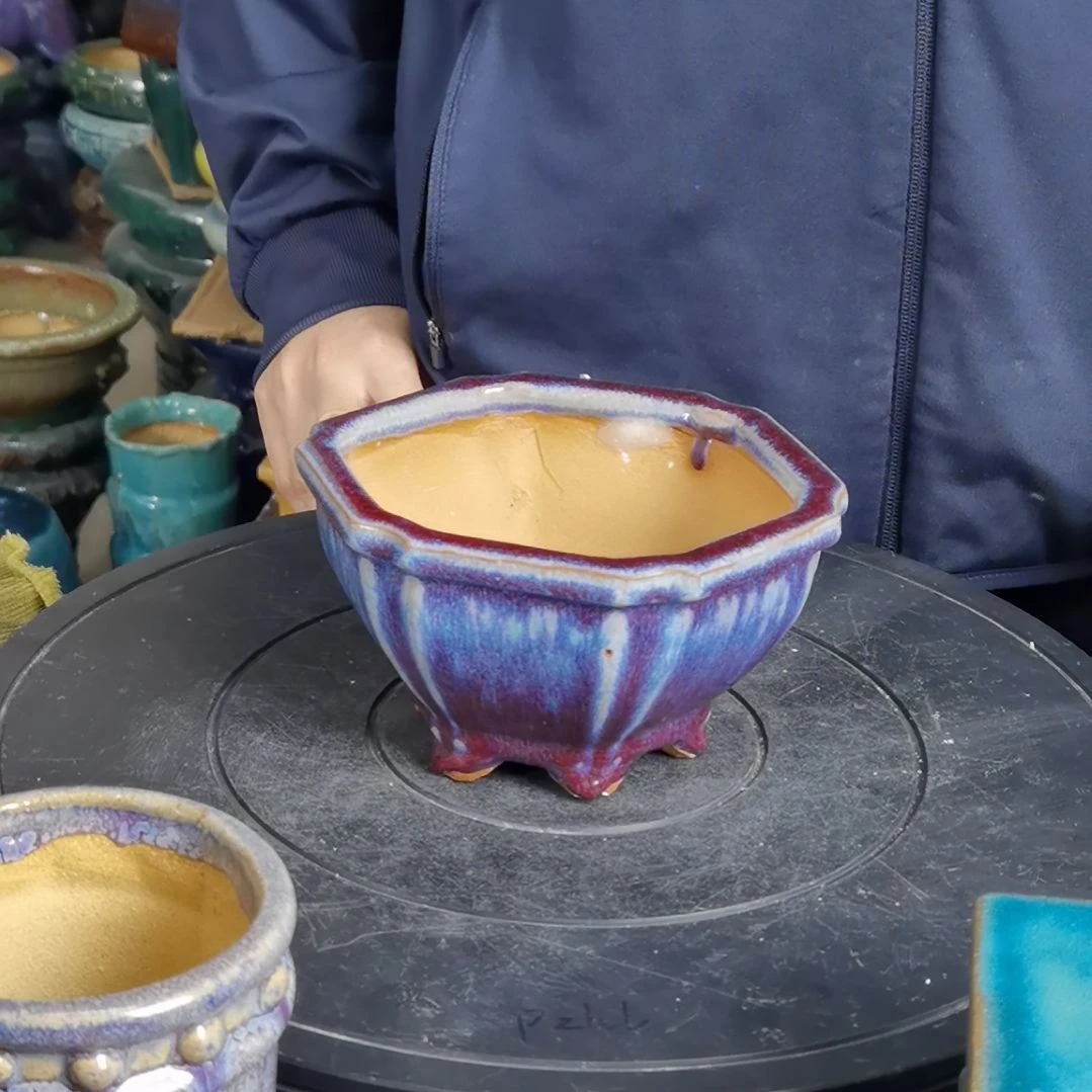 内口14.5×13.5深8石湾花盆默认微瑕