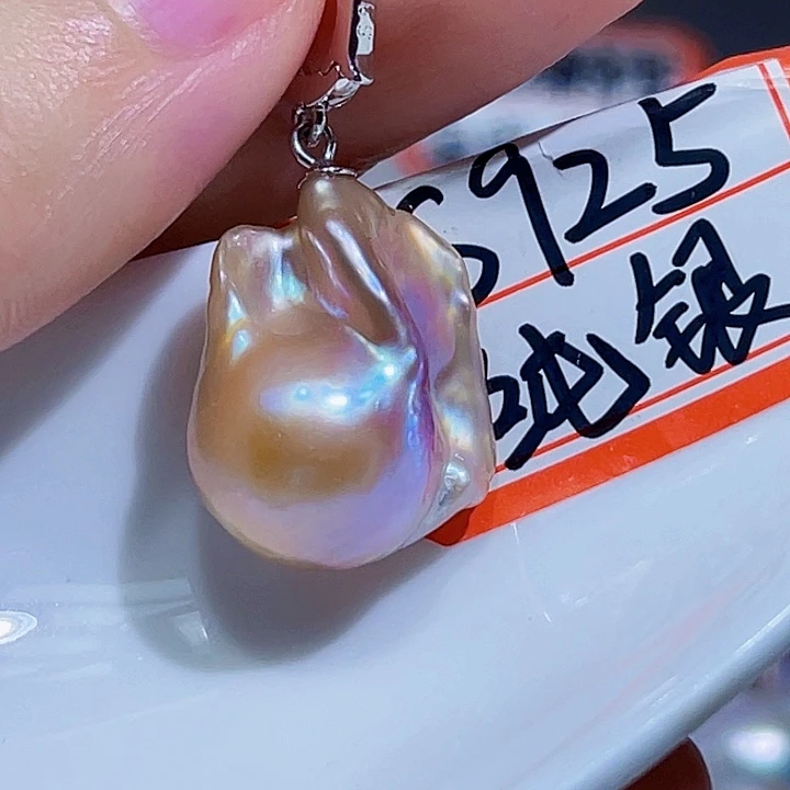 淡水珍珠银S925镶嵌颈饰