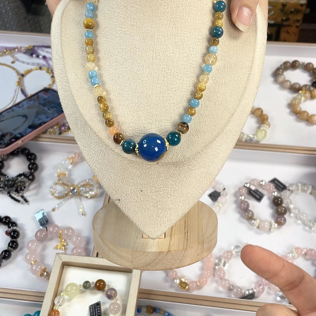 水晶手链银S925镀金镶嵌