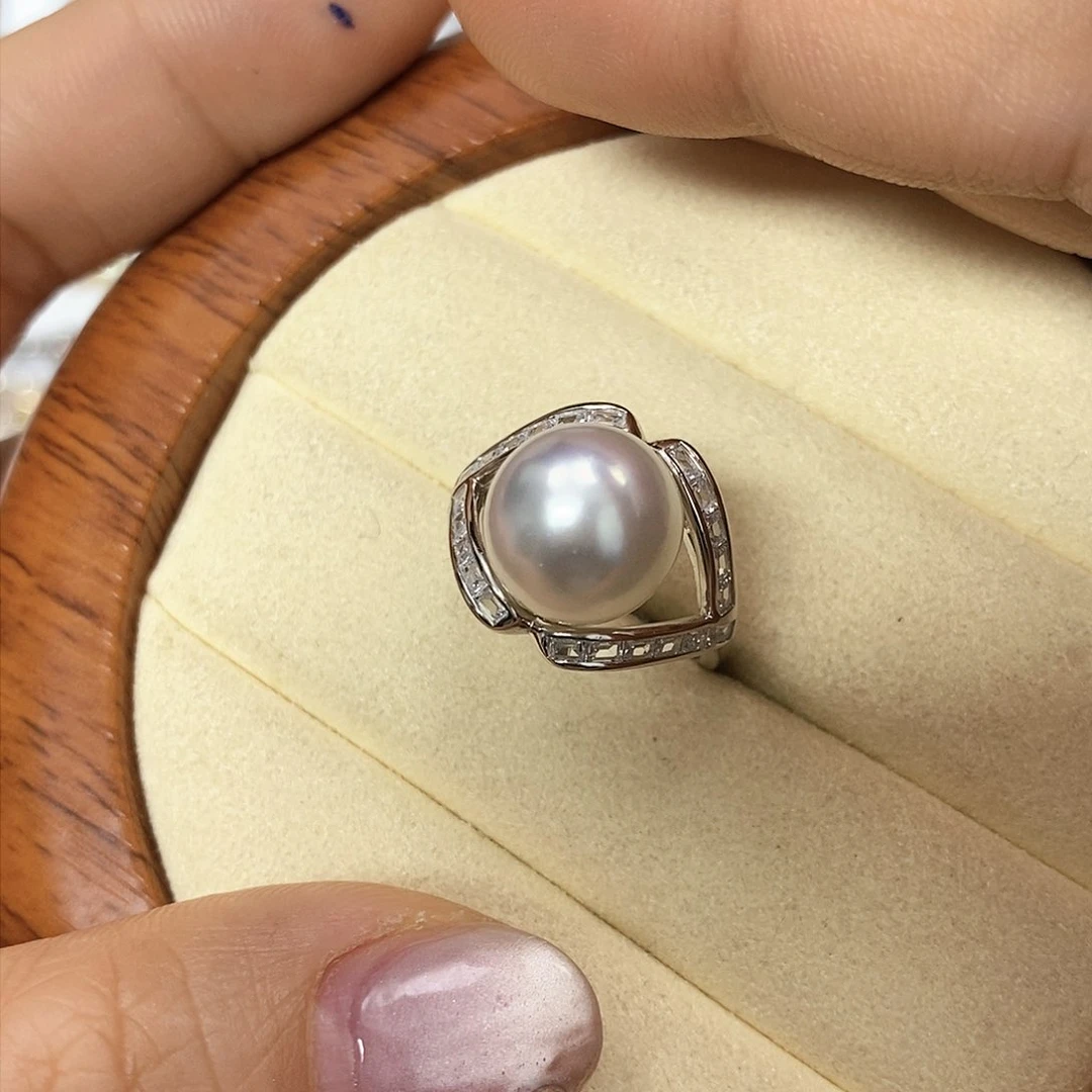 海水珍珠戒指银S925镶嵌