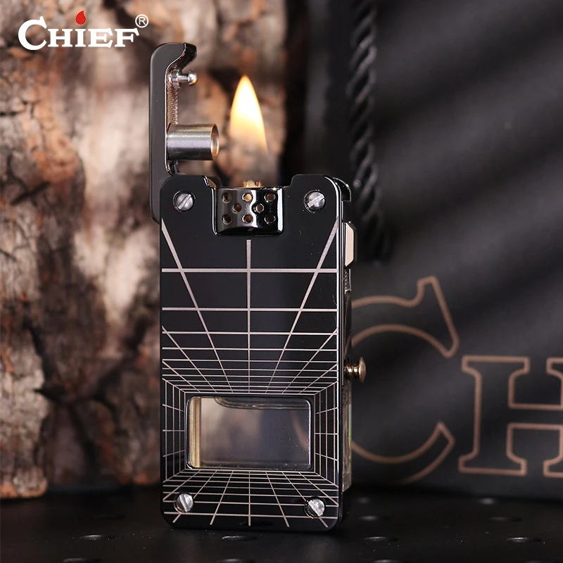 705龙舌三代纯铜打火机一键弹射磕头可视油机跳水冠军