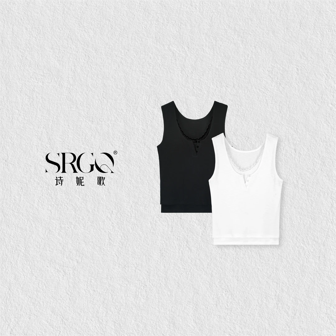 诗妮歌 | 亚麻蕾丝背心 甜美蕾丝拼接款休闲舒适百搭背心