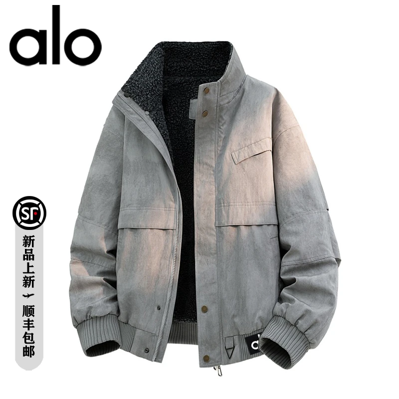 【官方奥特莱斯】alo潮牌 棉衣男冬季美式水洗做旧百搭男士棉服外套