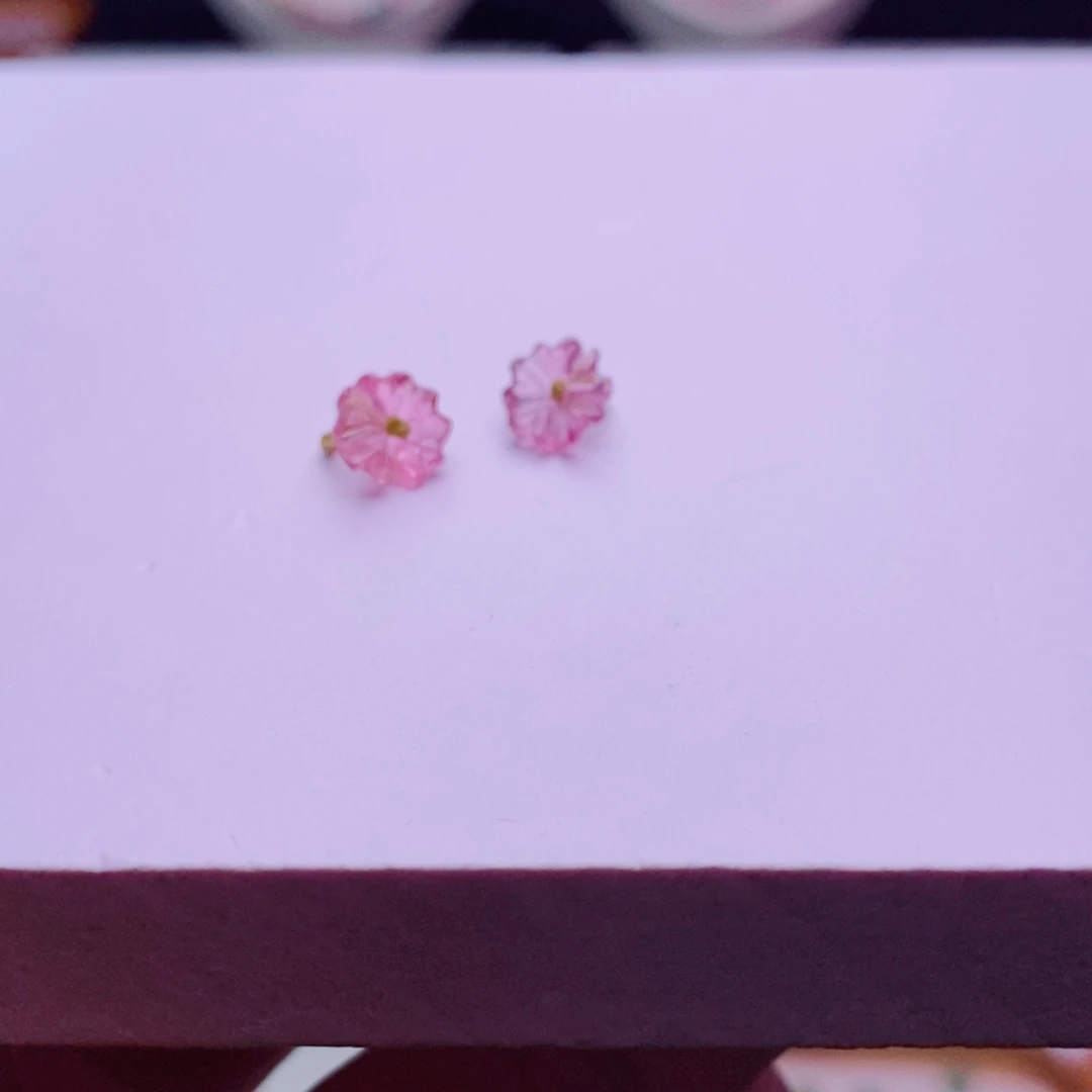 未镶嵌一对花花提溜m碧玺