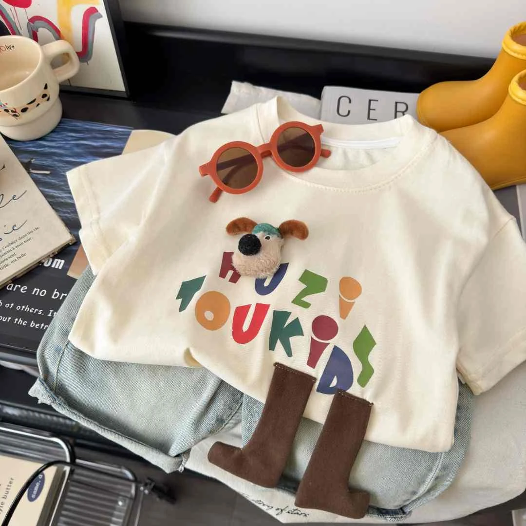 【亲子装】2025夏季新款玩偶T恤亲子纯棉短袖炸街百搭