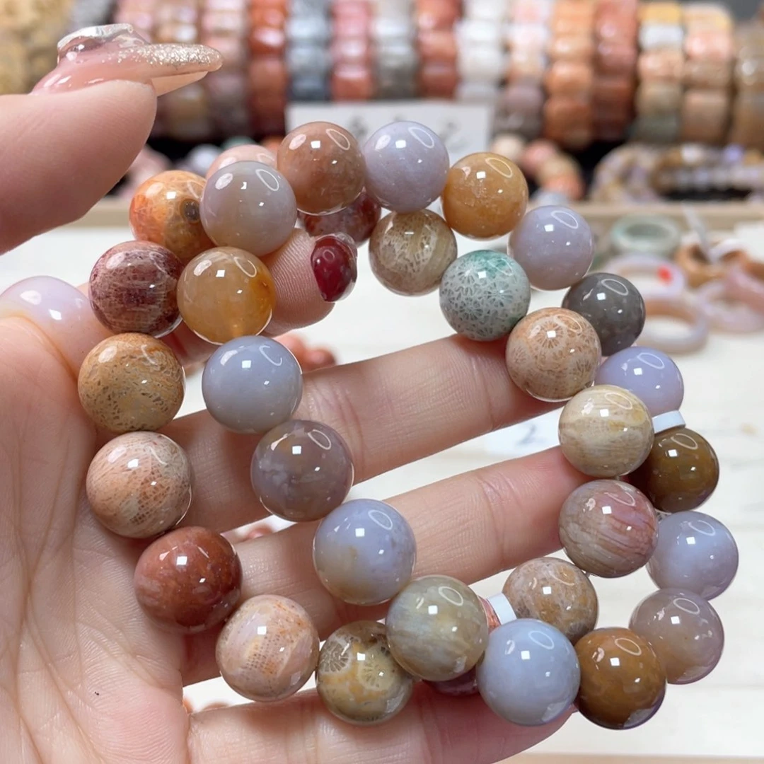 硅化珊瑚（珊瑚玉）手链未镶嵌嗨****我201