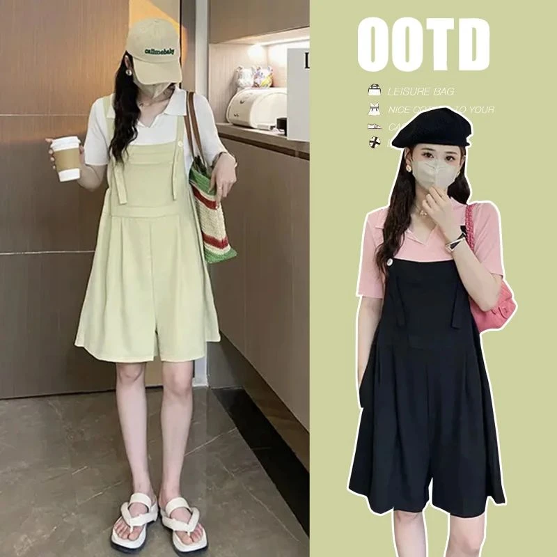 时髦孕妇装洋气时髦上衣小个子减龄两件套夏季款舒适衣服宽松套装